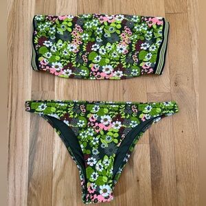 Aerie Floral Bandeau Bikini Set